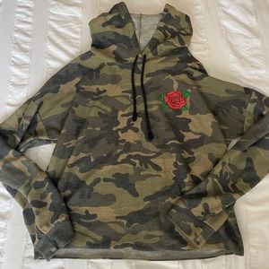 Camo Crop Top Hoodie